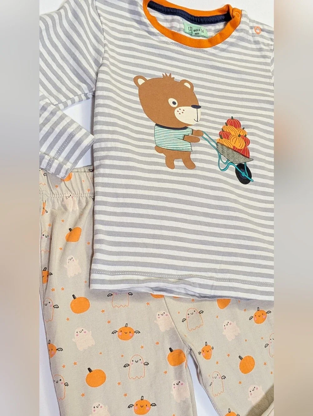 LILLY + SID, Pumpkin And Ghost 2 Piece Set, Size 18-24 Months